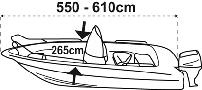 Picture of Boat Cover L 550-610cm W 265cm, Silver (O2226610) Each