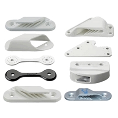 Picture of Clamcleat 5mm Fine Line Port White Cleat/Backplate/Rivets (CL214W+PR) Each