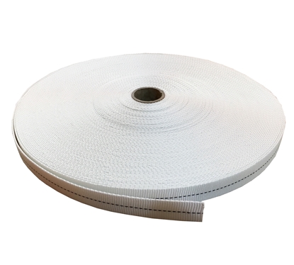 Picture of Webbing Super Heavy Weight Tubular Hard Finish 25mm Polyester White (R4594025004) Metre