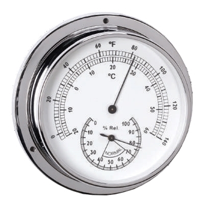 Picture of Thermo/Hygrometer 95mm Face Chrome Finish (32.0368) Each