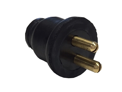 Picture of Waterproof Rubber 3A 2-Pin Plug No Socket (For Q007652 & Q006680) (30291) Each