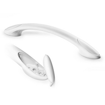 Picture of White PP Plastic Streamline Grab Handle 50x283mm, Takes 4x 4.5mm Screws (35210) Each