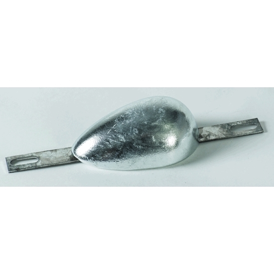 Picture of Zinc Hull Pear Anode 2.2kg, 270 x 90 x 50mm, Hole Centres 230mm (62148 (CUSTOM)) Each