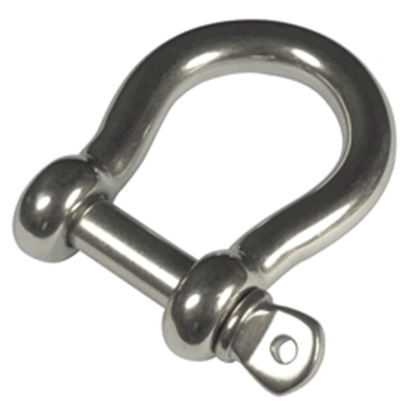 Picture of Bow Shackle AISI316 Stainless Steel 6mm L20mm with 13-25mm gap 6mm pin (2410-0106) Each