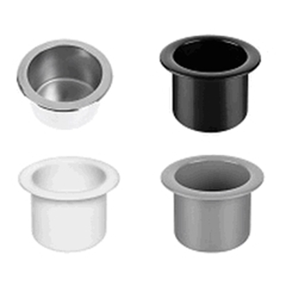 Picture of Mug Holder Black With Drain Hole ABS, OD 95mm x ID 67mm x Depth 65mm (40200) Each
