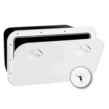 Picture of Mid Line Storage Hatch With Lock 355 x 600mm White (196858) Each