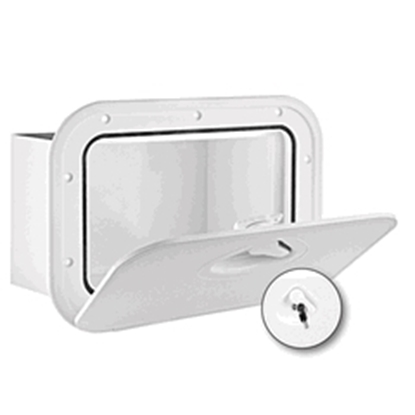 Picture of Mid Line Storage Hatch With Lock 278 x 378mm White (196821) Each