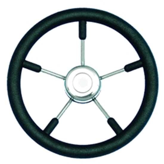 Picture of Steering Wheel Black 350mm 5 Stainless Steel Spokes (9988SAB) Each