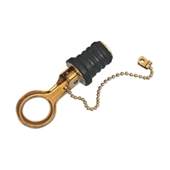 Picture of Transom Drain Plug With Chain Brass and Stainless Steel (AQM002786) Each