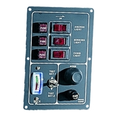 Picture of Switch Panel 3-Way 12V With Meter and Horn Push (AQM007451) Each