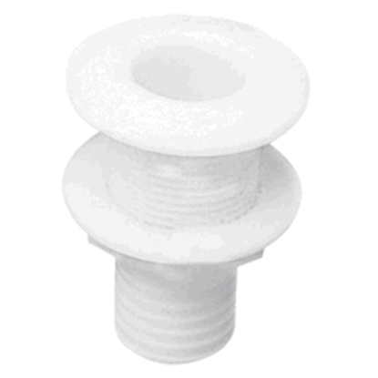 Picture of Thru-Hull With Flush Flange 1½'' & Hose Barb Ø32mm Thread L 55mm White (44729) Each